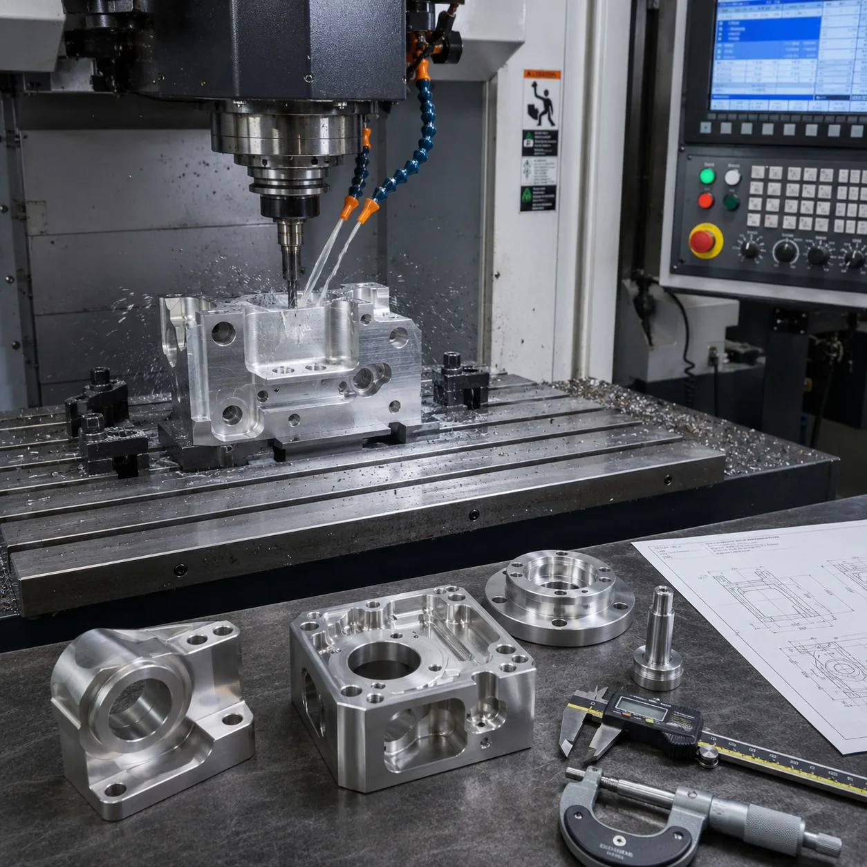 Precision CNC machined aerospace component