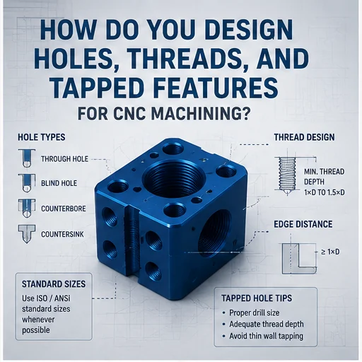 Precision CNC block with drilled bored countersunk and tapped holes
