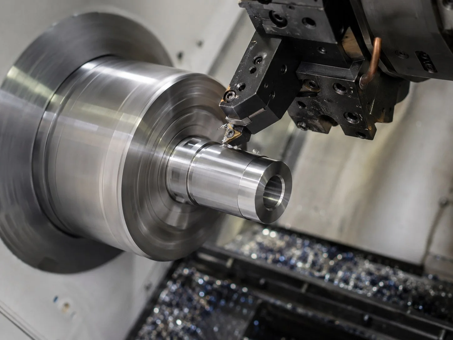 Custom turned cylindrical CNC component