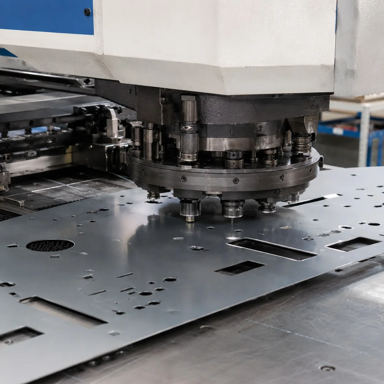 Sheet metal punching operation