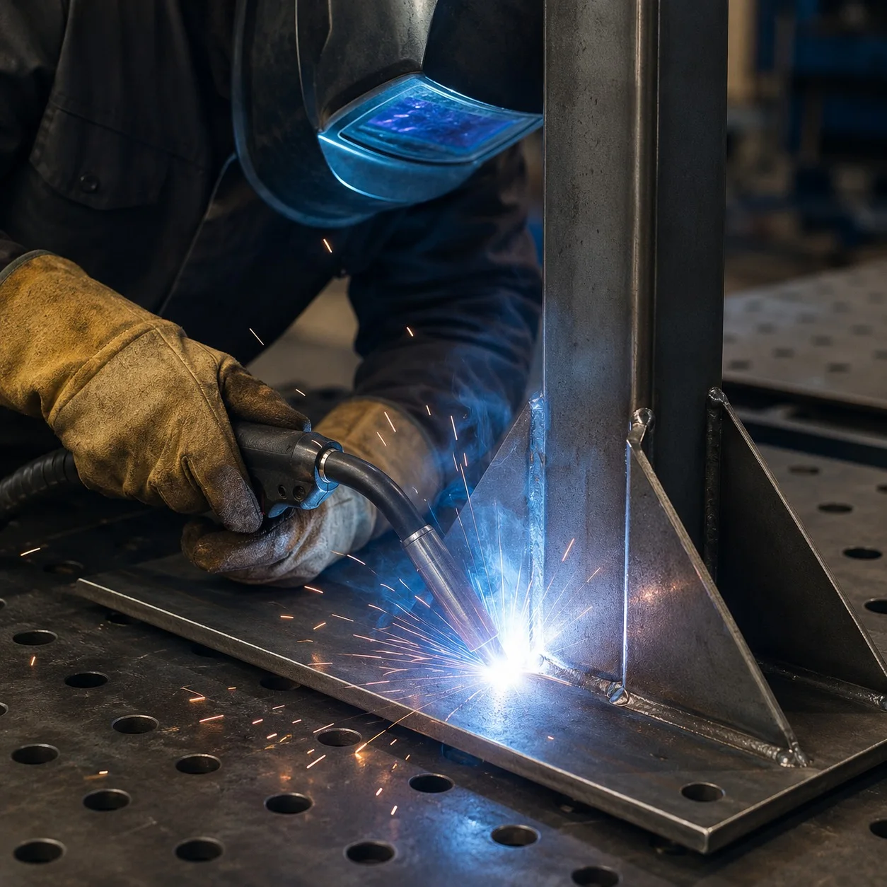 Welding fabricated metal parts